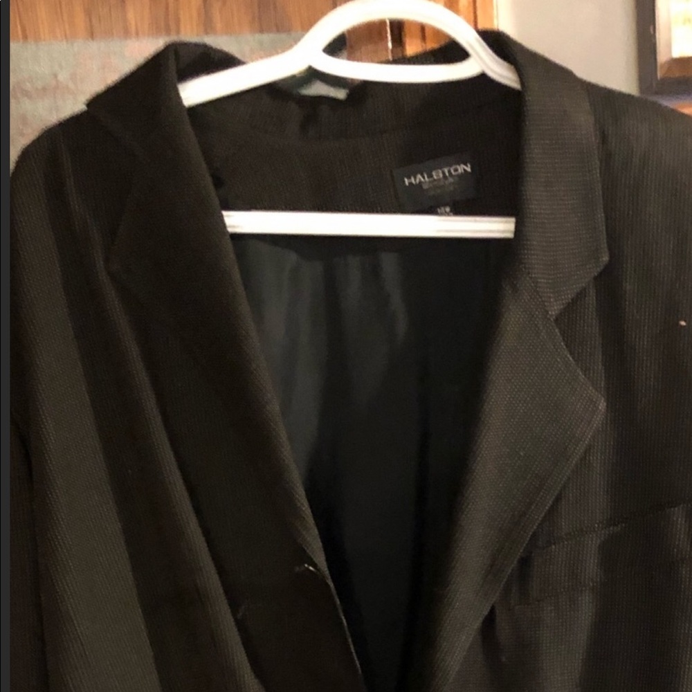 HALSTON WOMENS BLACK SUIT JACKET SIZE14